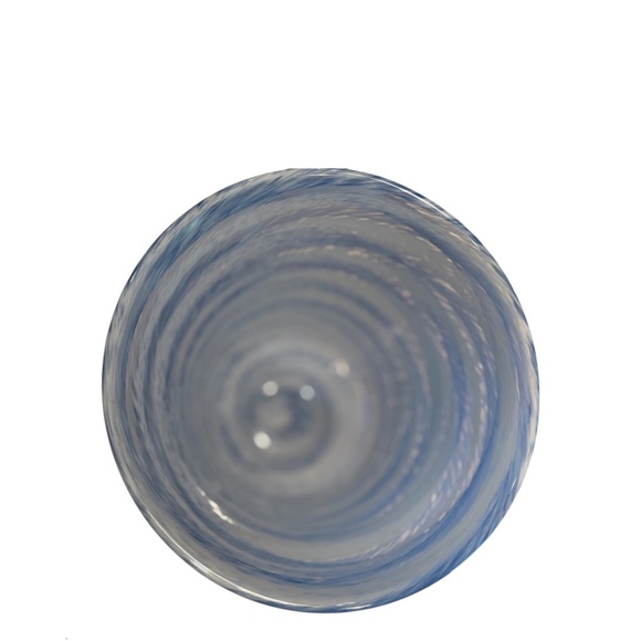 Elegant Blue and White Swirl Glass Vase - Picture 4 of 6